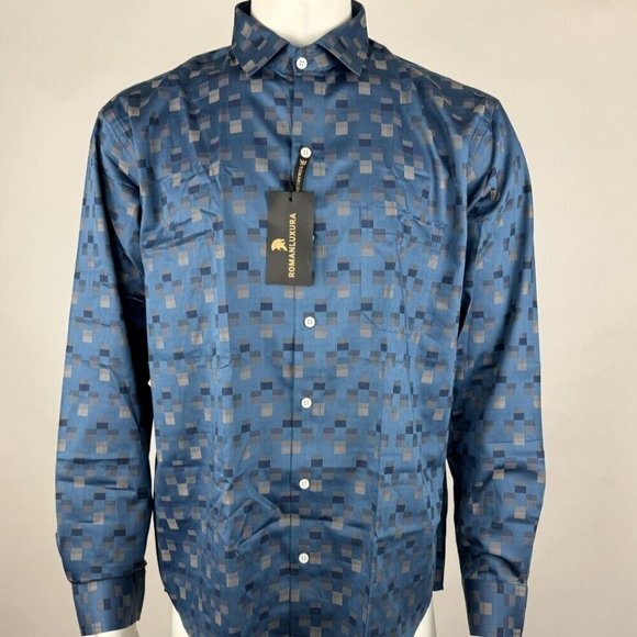 Roman Luxura Long Sleeve Shirt Mens 44 XL NWT Button-Up Premium‎ Cotton Pocket